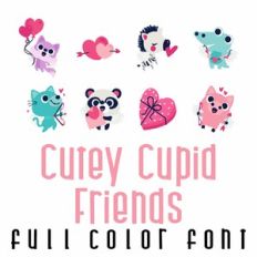 Cutey Cupid Friends Full Color Dingbats Font