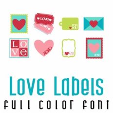 Love Labels Full Color Dingbats Font