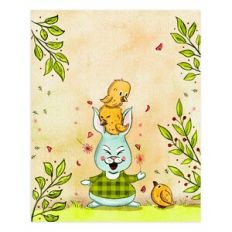 Easter Flat Card Bunny and Chicks