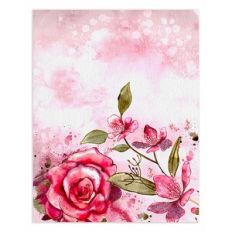 Watercolor Rose Flat Printable Card