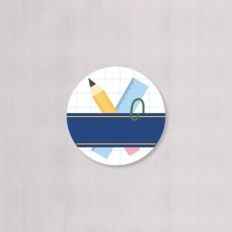 SCHOOL SUPPLIES LABELS BLUE PENCIL