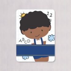 SCHOOL SUPPLIES LABELS BLUE BLACK HAIR