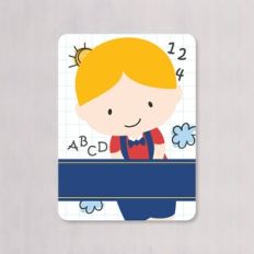 SCHOOL SUPPLIES LABELS BLUE BLONDE HAIR