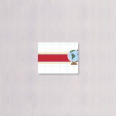 SCHOOL SUPPLIES LABELS RED WORLD MAP