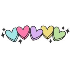 Colorful Candy Hearts Border