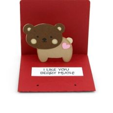 3x3 Valentine Pop Up Card Bear