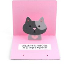 3x3 Valentine Pop Up Card Cat