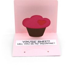 3x3 Valentine Pop Up Card Cupcake