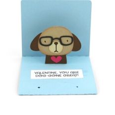3x3 Valentine Pop Up Card Dog