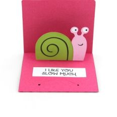 3x3 Valentine Pop Up Card Snail