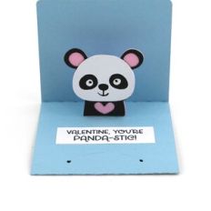 3x3 Valentine Pop Up Card Panda