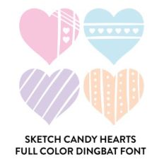 candy heart sketch hearts full color dingbat font