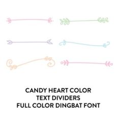valentine doodle dividers 3 full color dingbat font