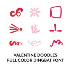 Valentine doodles full color dingbat font 1