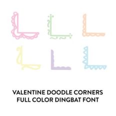 candy heart color corner embellishments full color dingbat font