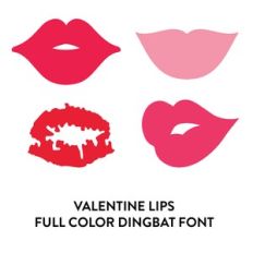 valentine lips full color dingbat font