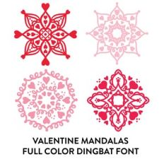 Valentine mandalas full color dingbat font