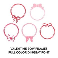 valentine bow frames full color dingbat font