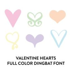 valentine hearts full color dingbat font 1