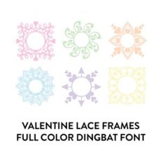 lace valentine frames full color dingbat font