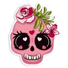 Pink Baby Skull Print and Cut Design