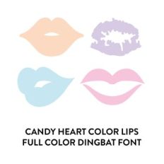 candy heart color lips full color dingbat font