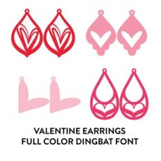 valentine earrings full color dingabt font