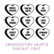 BFC Conversation Hearts Valentine Dingbats Font
