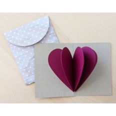 pop up heart card and envelope