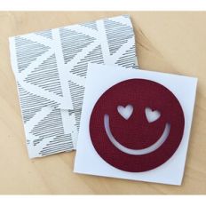 heart eyes happy face card and envelope
