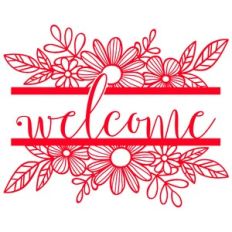 floral welcome sign