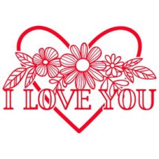 i love you floral valentine heart