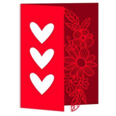 floral edged valentine card