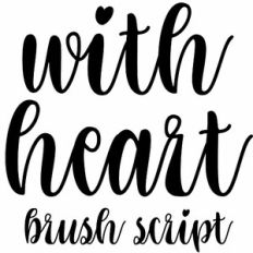 with heart brush script font