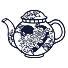 Floral teapot with a heart