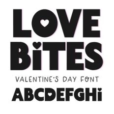 BFC Love Bites Bold Heart Valentines Day Font