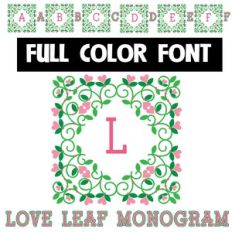Love Leaf Monogram Color Font