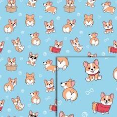 Corgi Dogs Background Pattern