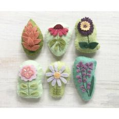 Felt Flower Applique ornaments sewing pattern