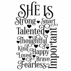 She Is Inspirational Affirmation Word Art Wall Art