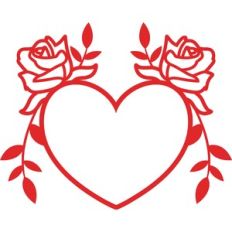 heart roses frame