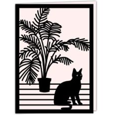 Kitty Cat with Houseplant Card