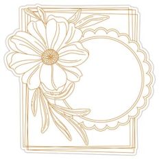 Single line frame with flowers sketch