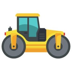 Construction Roller, road working