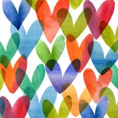 watercolor valentine hearts background