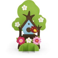 5X7 Grid Pop Up Card Birdhouse