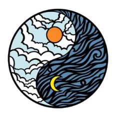 Sun and moon Yin and yang