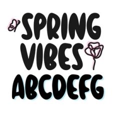 BFC Spring Vibes Floral Retro Bubble Font