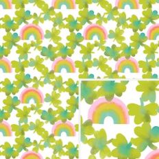 Watercolor Rainbows and Shamrocks Pattern