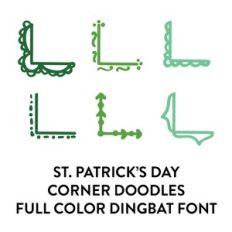 st. patrick's day doodle corners fulll color dingbat font